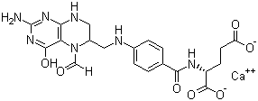 Calcium folinate molecular structure (CAS 1492-18-8)