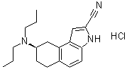(8R)-8-(二丙基氨基)-6,7,8,9-四氢-3H-苯并[e]吲哚-2-甲腈单盐酸盐分子结构 (CAS 149654-41-1)