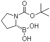 (R)-N-叔丁氧羰基吡咯烷-2-硼酸分子结构 (CAS 149716-78-9)