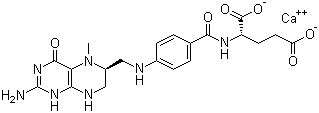 Calcium levomefolate molecular structure (CAS 151533-22-1)