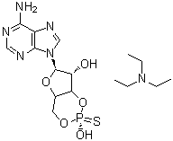 (R)-Adenosine cyclic 3',5'-(hydrogen phosphorothioate) compd. with N,N-diethylethanamine (1:1) molecular structure (CAS 151837-09-1)
