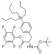 N-[叔丁氧羰基]-4-(三丁基锡烷基)-L-苯丙氨酸 2,3,5,6-四氟苯基酯分子结构 (CAS 151842-31-8)