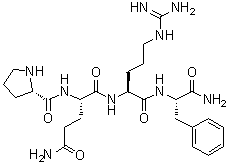 L-脯氨酰-L-谷氨酰胺酰-L-精氨酰-L-苯丙氨酰胺分子结构 (CAS 152050-35-6)