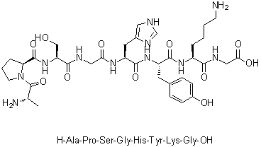 L-Alanyl-L-prolyl-L-serylglycyl-L-histidyl-L-tyrosyl-L-lysylglycine molecular structure (CAS 152051-60-0)