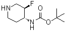 N-[(3R,4R)-3-Fluoro-4-piperidinyl]carbamic acid 1,1-dimethylethyl ester molecular structure (CAS 1523530-29-1)