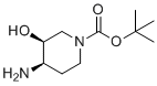 顺式-4-氨基-1-叔丁氧羰基-3-羟基哌啶分子结构 (CAS 1523530-36-0)