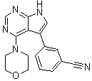 3-[4-(4-吗啉基)-7H-吡咯并[2,3-d]嘧啶-5-基]苯甲腈分子结构 (CAS 1527473-33-1)