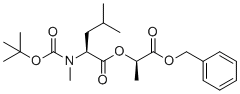 苄基N-叔丁氧羰基-N-甲基-L-亮氨酰-D-乳酸盐分子结构 (CAS 153052-68-7)