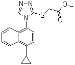Methyl 2-[[4-(4-cyclopropylnaphthalen-1-yl)-4H-1,2,4-triazol-3-yl]thio]acetate molecular structure (CAS 1533519-85-5)