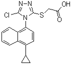 2-[[5-氯-4-(4-环丙基萘-1-基)-4H-1,2,4-三唑-3-基]硫基]乙酸分子结构 (CAS 1533519-98-0)