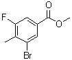 3-Bromo-5-fluoro-4-methylbenzoic acid methyl ester molecular structure (CAS 1533932-57-8)