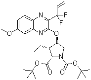 (2S,3S,4R)-4-[[3-(1,1-二氟-2-丙烯-1-基)-7-甲氧基-2-喹喔啉基]氧基]-3-乙基-1,2-吡咯烷二甲酸二叔丁酯分子结构 (CAS 1535212-01-1)