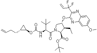 (3S,4R)-N-[[[(1R,2R)-2-(3-丁烯-1-基)环丙基]氧基]羰基]-3-甲基-L-缬氨酰-4-[[3-(1,1-二氟-2-丙烯-1-基)-7-甲氧基-2-喹喔啉基]氧基]-3-乙基-L-脯氨酸叔丁酯分子结构 (CAS 1535212-03-3)