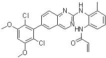 N-[2-[[6-(2,6-二氯-3,5-二甲氧基苯基)-2-喹唑啉基]氨基]-3-甲基苯基]-2-丙烯酰胺分子结构 (CAS 1538604-68-0)
