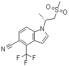(R)-1-[1-(Methylsulfonyl)propan-2-yl]-4-(trifluoromethyl)-1H-indole-5-carbonitrile molecular structure (CAS 1539314-06-1)