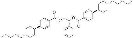 (1R)-1-苯基-1,2-乙二基二(4-(反式-4-戊基环己基)苯甲酸酯)分子结构 (CAS 154102-21-3)