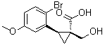(1R,2R)-2-(2-溴-5-甲氧基苯基)-1-(羟基甲基)环丙烷羧酸分子结构 (CAS 1542139-03-6)