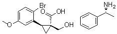 (1R,2R)-2-(2-Bromo-5-methoxyphenyl)-1-(hydroxymethyl)cyclopropanecarboxylic acid compd. with (alphaR)-alpha-methylbenzenemethanamine (1:1) molecular structure (CAS 1542139-04-7)