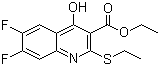 2-乙硫基-6,7-二氟-4-羟基喹啉-3-羧酸乙酯分子结构 (CAS 154330-67-3)