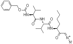 N-[(苯基甲氧基)羰基]-L-缬氨酰-N-[(1S)-1-(2-重氮乙酰基)戊基]-L-缬氨酰胺分子结构 (CAS 155026-49-6)