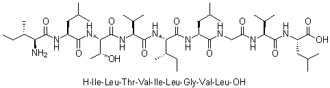 L-异亮氨酰-L-亮氨酰-L-苏氨酰-L-缬氨酰-L-异亮氨酰-L-亮氨酰甘氨酰-L-缬氨酰-L-亮氨酸分子结构 (CAS 156250-91-8)