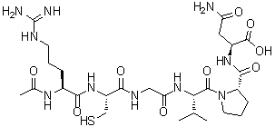 N2-乙酰基-L-精氨酰-L-半胱氨酰甘氨酰-L-缬氨酰-L-脯氨酰-L-alpha-天冬氨酰胺分子结构 (CAS 158841-76-0)