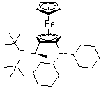 [(R)-1-[(S)-2-(Dicyclohexylphosphino)ferrocenyl]ethyl]di-tert-butylphosphine molecular structure (CAS 158923-11-6)
