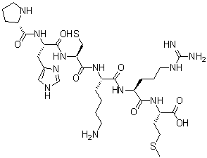 L-脯氨酰-L-组氨酰-L-半胱氨酰-L-赖氨酰-L-精氨酰-L-蛋氨酸分子结构 (CAS 159147-88-3)