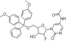 N-乙酰基-5'-O-[双(4-甲氧基苯基)苯基甲基]-2'-脱氧-2'-氟胞苷分子结构 (CAS 159414-98-9)