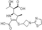 (alphaS,2S,3R)-5-Carboxy-4-[[1-(4,5-dihydro-2-thiazolyl)-3-azetidinyl]thio]-2,3-dihydro-alpha-[(1R)-1-hydroxyethyl]-3-methyl-1H-pyrrole-2-acetic acid molecular structure (CAS 1595319-82-6)