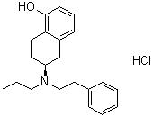 (S)-5,6,7,8-四氢-6-[(2-苯基乙基)丙基氨基]-1-萘酚盐酸盐分子结构 (CAS 159795-62-7)