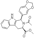 (1R,3R)-2-乙酰基-1-(1,3-苯并二氧杂环戊烯-5-基)-2,3,4,9-四氢-1H-吡啶并[3,4-b]吲哚-3-羧酸甲酯分子结构 (CAS 1598416-05-7)