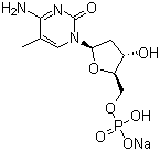 2'-Deoxy-5-methyl-5'-cytidylic acid monosodium salt molecular structure (CAS 160509-70-6)