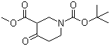 N-Boc-4-哌啶酮-3-甲酸甲酯分子结构 (CAS 161491-24-3)