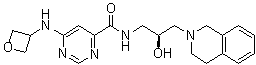 N-[(2S)-3-(3,4-二氢-2(1H)-异喹啉基)-2-羟基丙基]-6-(3-氧杂环丁基氨基)-4-嘧啶甲酰胺分子结构 (CAS 1616391-65-1)