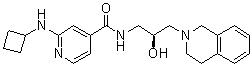 2-(环丁基氨基)-N-[(2S)-3-(3,4-二氢-2(1H)-异喹啉基)-2-羟基丙基]-4-吡啶甲酰胺分子结构 (CAS 1616391-87-7)