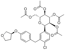 (S)-过乙酰恩格列净分子结构 (CAS 1620758-27-1)