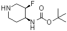 N-[(3R,4S)-3-Fluoro-4-piperidinyl]carbamic acid 1,1-dimethylethyl ester molecular structure (CAS 1630815-57-4)