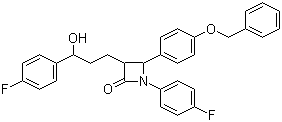 (3R,4S)-1-(4-Fluorophenyl)-3-[(3S)-3-(4-fluorophenyl)-3-hydroxypropyl]-4-[4-(phenylmethoxy)phenyl]-2-azetidinone molecular structure (CAS 163222-32-0)
