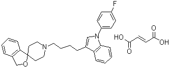 1'-[4-[1-(4-氟苯基)-1H-吲哚-3-基]丁基]-螺[异苯并呋喃-1(3H),4'-哌啶]富马酸盐分子结构 (CAS 163630-79-3)