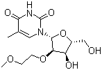 2'-O-(2-甲氧基乙基)-5-甲基尿苷分子结构 (CAS 163759-49-7)