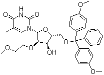 5'-O-[双(4-甲氧基苯基)苯基甲基]-2'-O-(2-甲氧基乙基)-5-甲基尿苷分子结构 (CAS 163759-50-0)