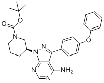 叔-丁基(S)-3-(4-氨基-3-(4-苯氧基苯基)-1H-吡唑并[3,4-d]嘧啶-1-基)哌啶-1-羧酸酯分子结构 (CAS 1642571-08-1)