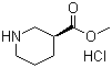 (S)-3-哌啶甲酸甲酯盐酸盐分子结构 (CAS 164323-84-6)