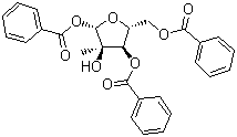 2-甲基-1,3,5-三-O-苯甲酰基-alpha-D-呋喃核糖苷分子结构 (CAS 16434-48-3)