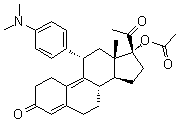 (11alpha)-17-(乙酰氧基)-11-[4-(二甲基氨基)苯基]-19-去甲孕甾-4,9-二烯-3,20-二酮分子结构 (CAS 1655514-74-1)