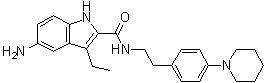5-氨基-3-乙基-N-[2-[4-(1-哌啶基)苯基]乙基]-1H-吲哚-2-甲酰胺分子结构 (CAS 1663564-67-7)
