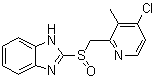2-[[(4-氯-3-甲基-2-吡啶基)甲基]亚磺酰基]-1H-苯并咪唑分子结构 (CAS 168167-42-8)