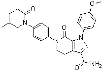 4,5,6,7-Tetrahydro-1-(4-methoxyphenyl)-6-[4-(5-methyl-2-oxo-1-piperidinyl)phenyl]-7-oxo-1H-pyrazolo[3,4-c]pyridine-3-carboxamide molecular structure (CAS 1686149-74-5)