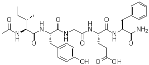 N-Acetyl-L-isoleucyl-L-tyrosylglycyl-L-alpha-glutamyl-L-phenylalaninamide molecular structure (CAS 168781-78-0)